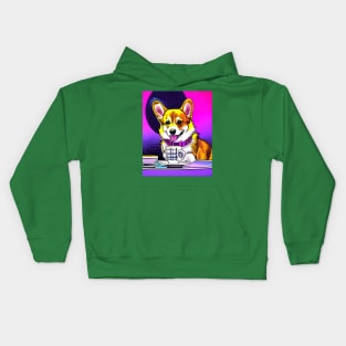 Corgi And Coffe Kids Hoodie